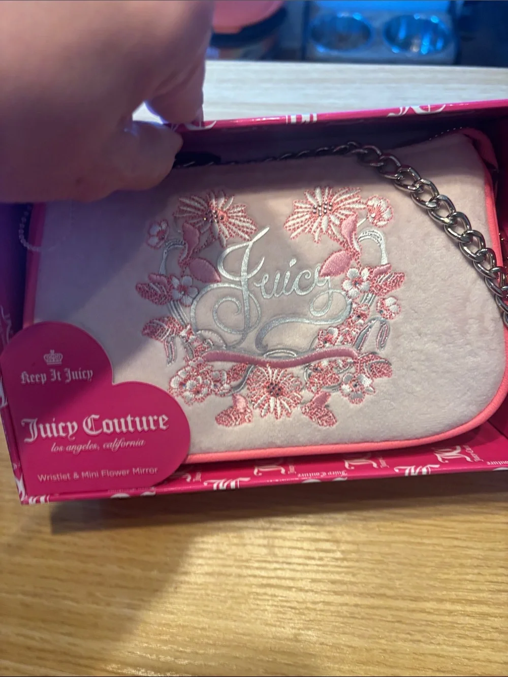 Juicy couture wristlet and cute mirror